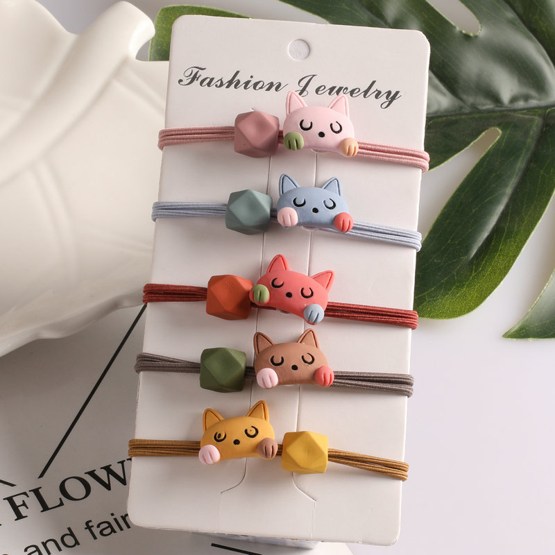 Wholesale of new Korean-style hair accessories. Little fox cartoon, super cute, hair tie, hair band, little animal, hair rope and hair band