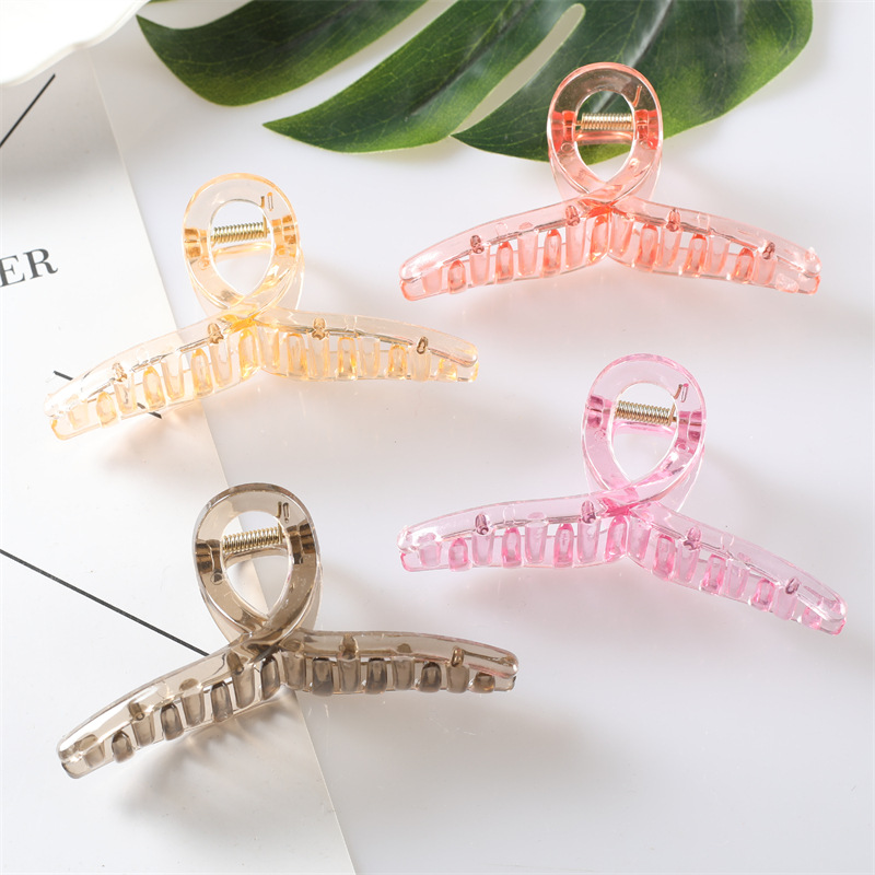 11CM large hairpin at the back of the head, transparent hairpin, colorful and elegant, cross-shaped hairpin headwear Specification image