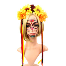 The new 2021 simulated sunflower orchid hair Clipping Halloween Rose Party hair hoop Halloween costume garland