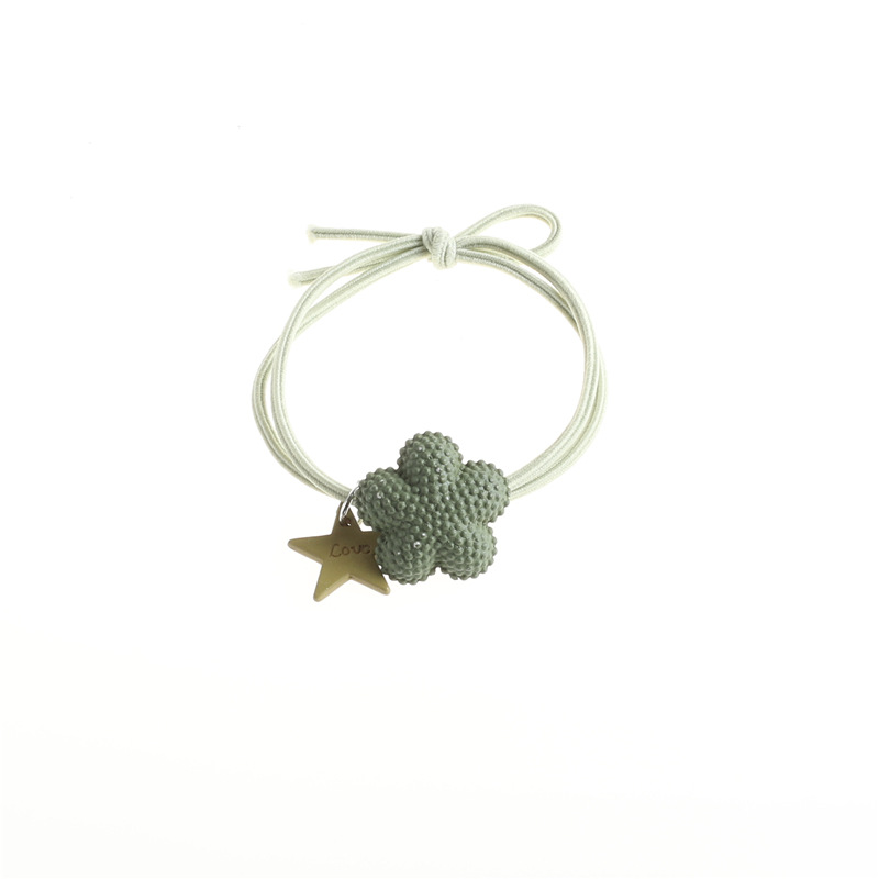Korean style Instagram popular hair tie, creative cartoon five-pointed star flower hair band, hair tie rubber band, high-elasticity hair tie Item Picture