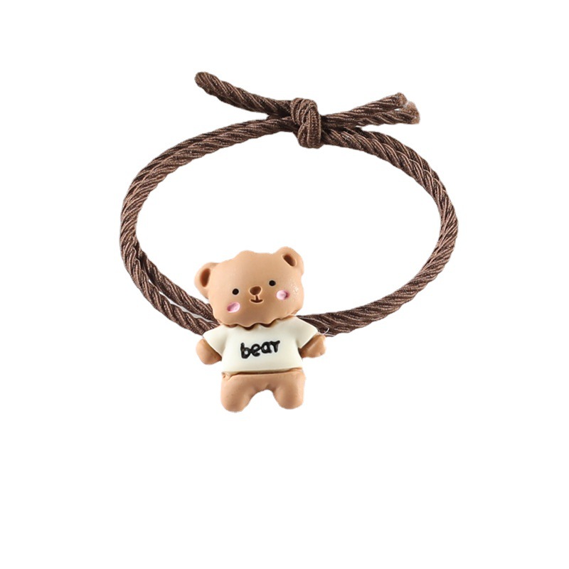 Wholesale of Korean Instagram-themed cartoon bear hair bands, hair ties, milk tea-colored hair ties and hair accessories Item Picture