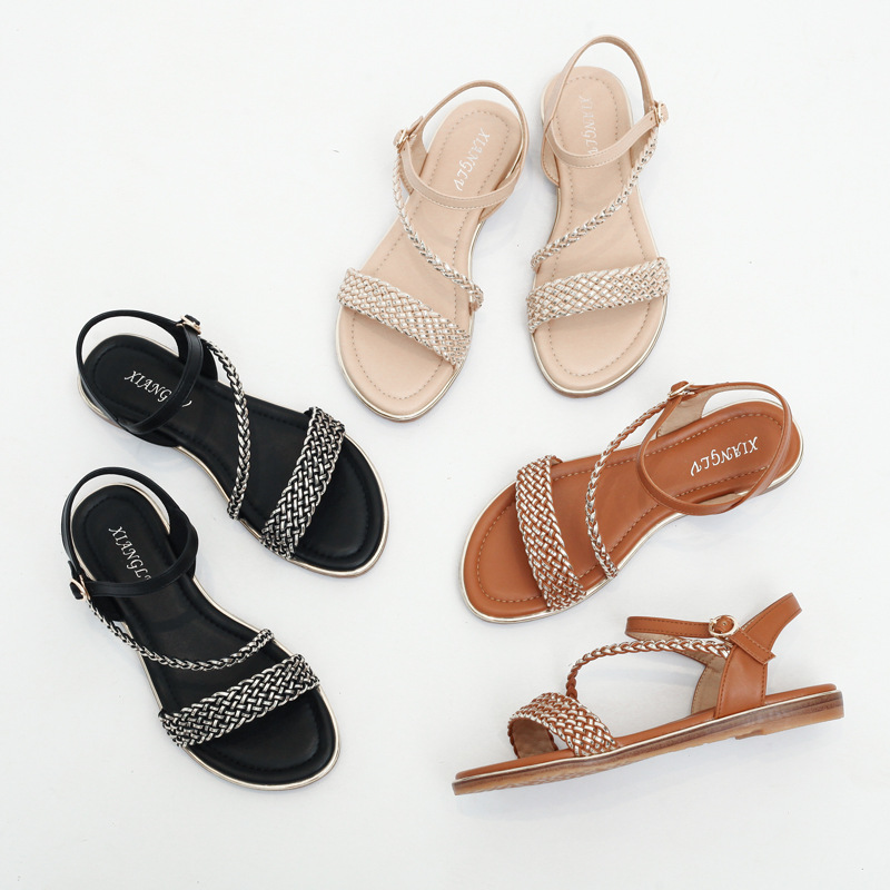 Women's Summer New Comfortable Fashion Sandals Woven Line Strap Roman Sandals Sandal2022 Application Scenario