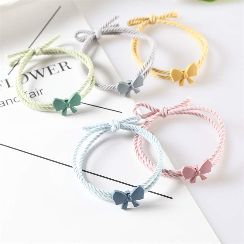 Wholesale of twisted bow ties, hair bands, twisted strings, bow ties, hair ties, rubber bands, hair accessories, and high-elasticity hair bands details Picture