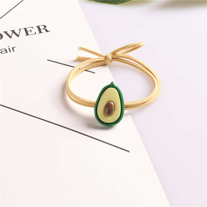 Korean forest-themed girl rubber band, Internet celebrity hair tie, avocado cartoon hair tie, colorful hair tie rubber band Application Scenario