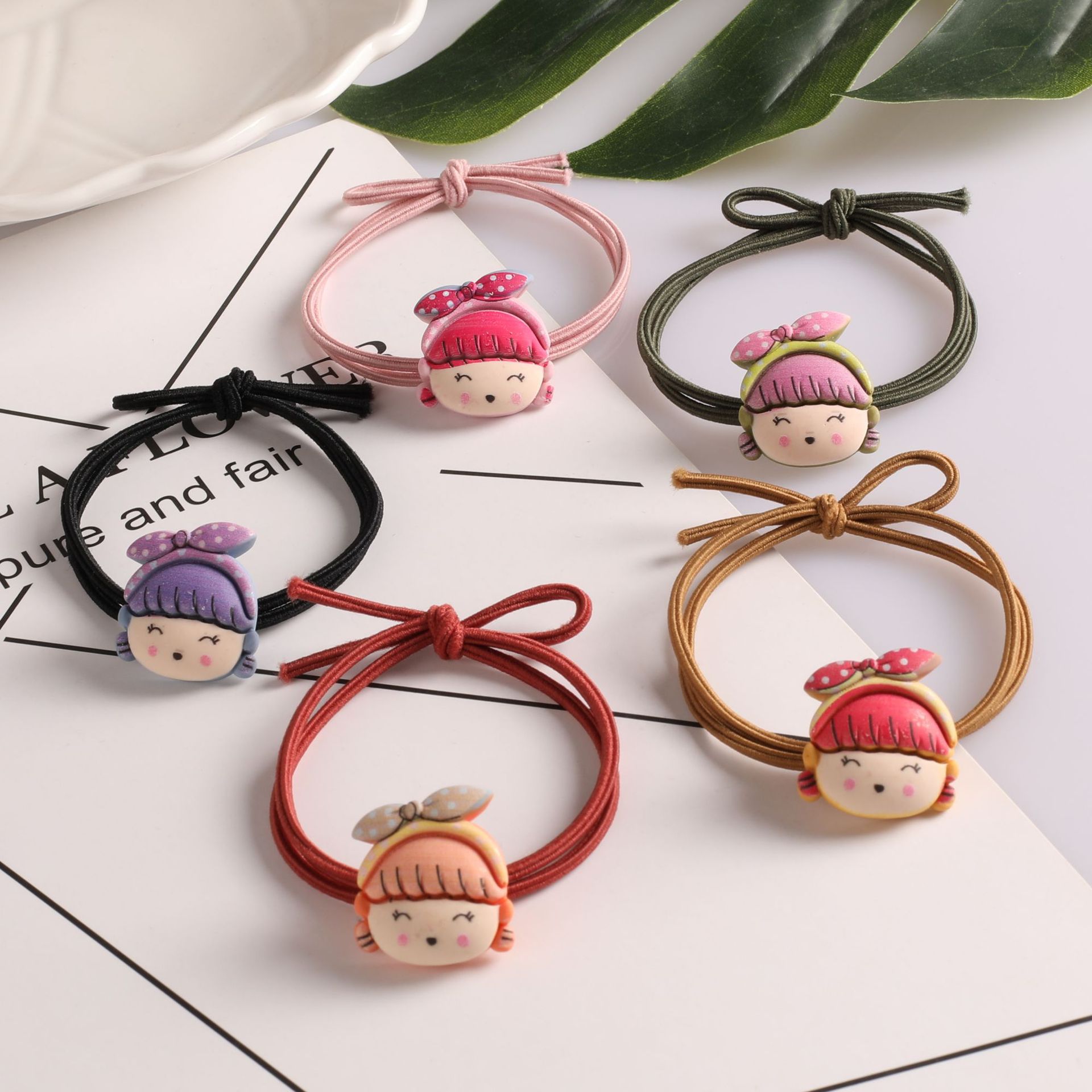 Net red head rope Korean hair accessories cute girl rubber band hair rope two yuan shop hair accessories shop source Yiwu