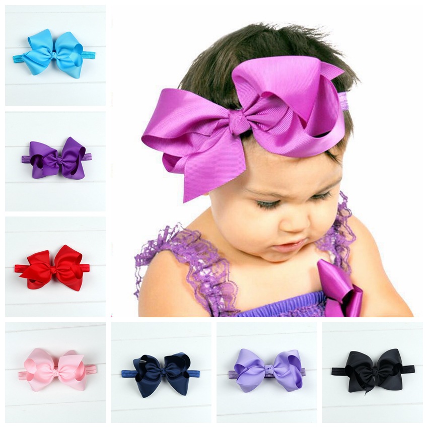 Amazon European and American baby festival photo shoot Stretch headband 15cm baby ribbon bow headband hair accessories