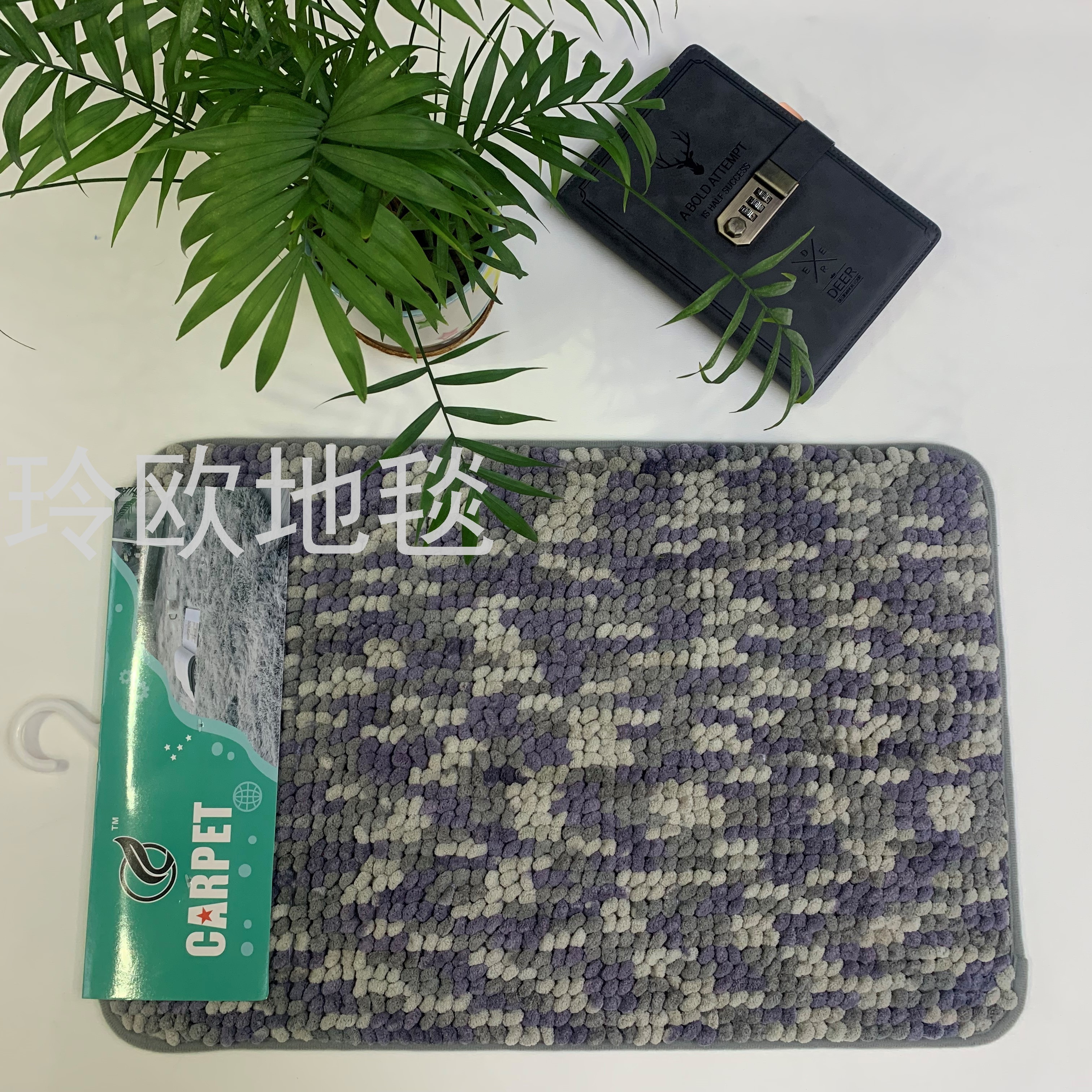 Ling European-style simple rich star Chenille wool carpet floor mat living room bathroom absorbent non-slip carpet Specification drawing