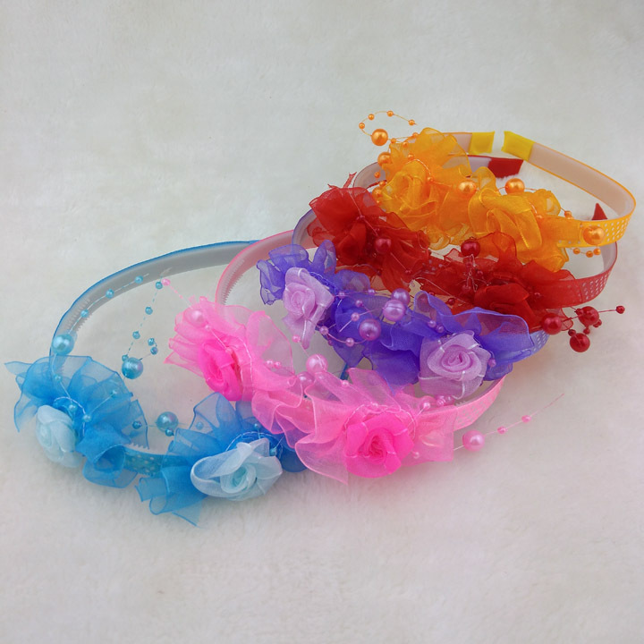 A2637 pearl two small flower headband, exquisite accessory. Wholesale headband for 2 yuan in Yiwu details Picture