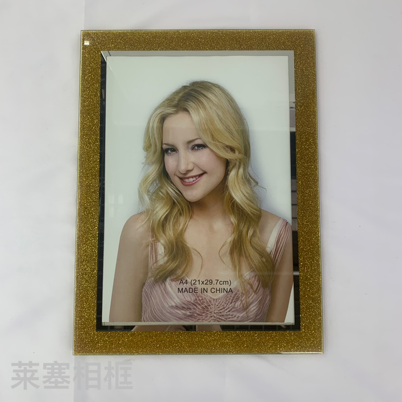 Sparkling silver powder single silver edge decoration, living room, bedroom, handicrafts, photos, ornaments, creative glass photo frames Specification image