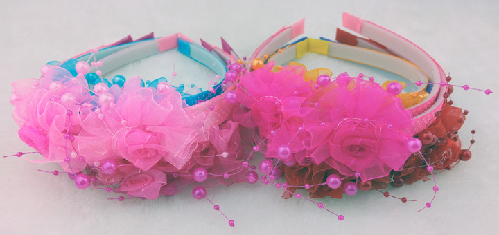 A2637 pearl two small flower headband, exquisite accessory. Wholesale headband for 2 yuan in Yiwu Item Picture