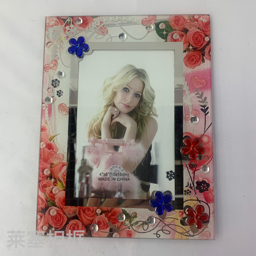 Creative design style floral ornaments with diamonds, home decoration, living room and bedroom handicrafts, photos, glass photo frames