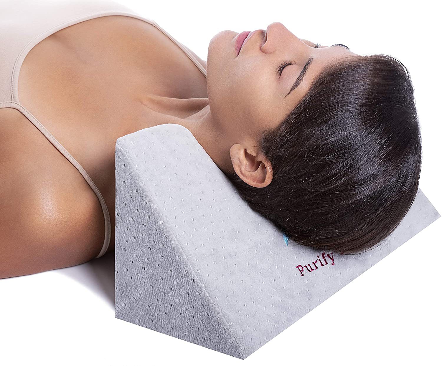 Cervical traction wedge-shaped pillow, neck and shoulder relaxer, spinal correction - head posture sponge traction pillow Specification drawing