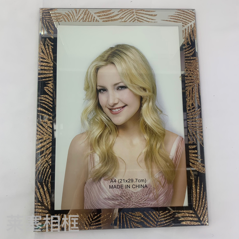 Flash silver pink single-sided silver decorative items, creative home decoration, living room and bedroom handicrafts, photos, glass photo frames details Picture
