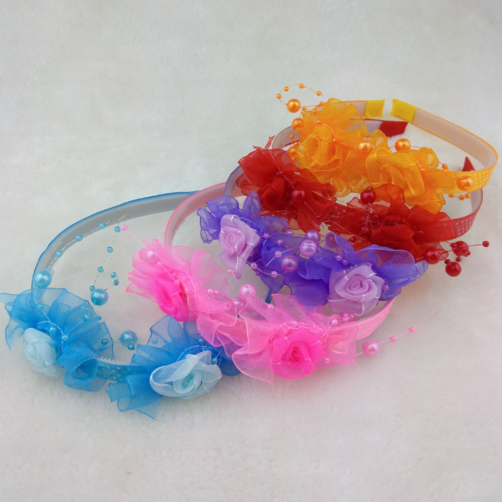 A2637 pearl two small flower headband, exquisite accessory. Wholesale headband for 2 yuan in Yiwu Specification image