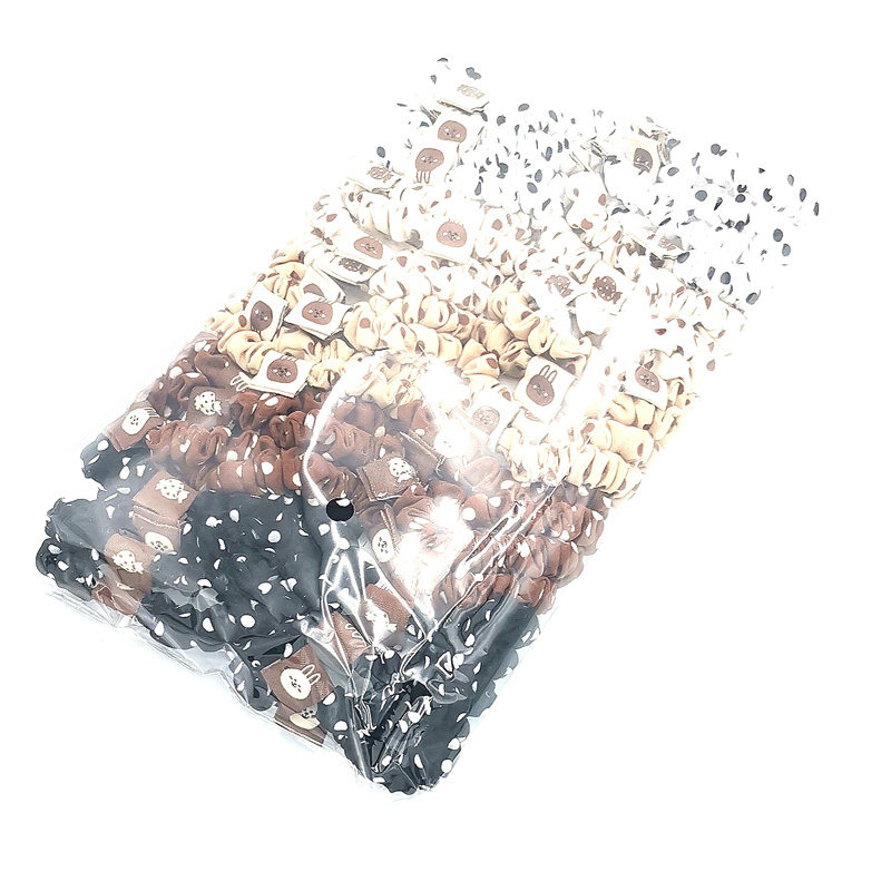 A2525 cloth label large intestine ring, rubber band, hair band, hair accessory, headwear, hair rope, 2-yuan store accessories in Yiwu Specification image