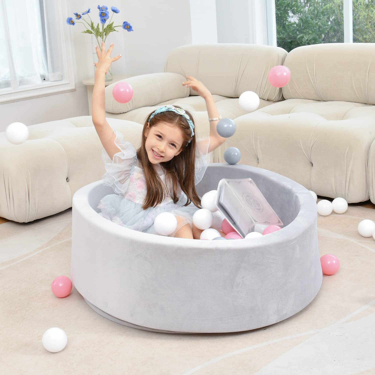 Children's indoor play sponge fence ball pool, sponge ocean ball pool, bouncy ball pool full figure