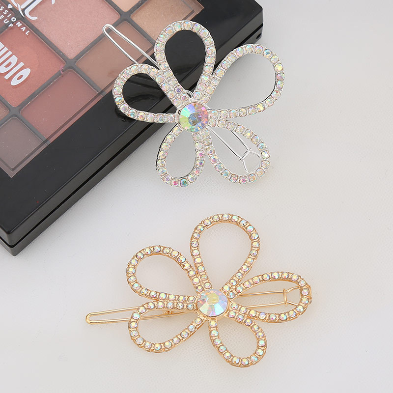 Rhinestone hair clip Hair accessories Female flower line edge clip temperament Korean Internet red bangs hair clip