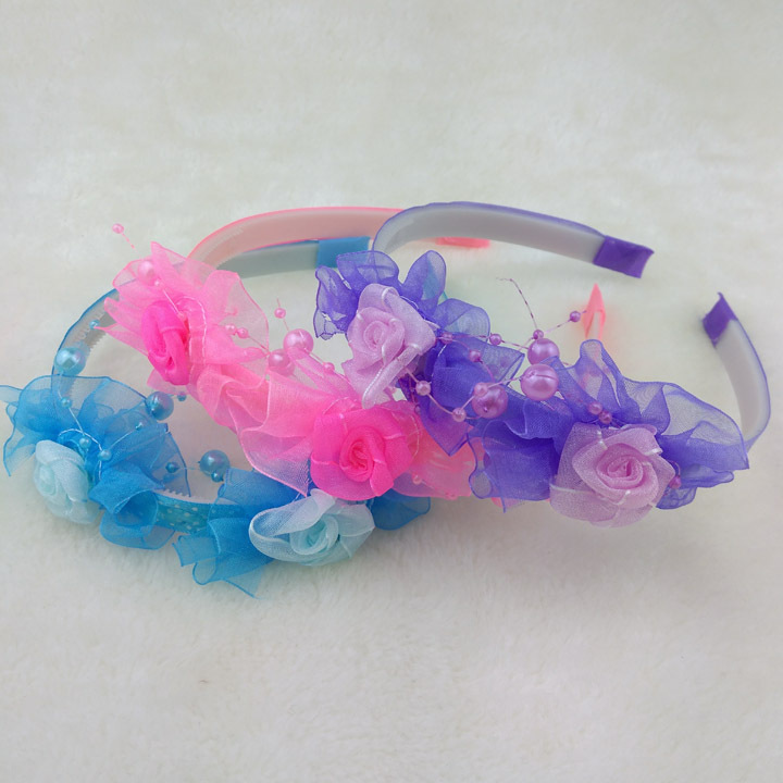 A2637 pearl two small flower headband, exquisite accessory. Wholesale headband for 2 yuan in Yiwu