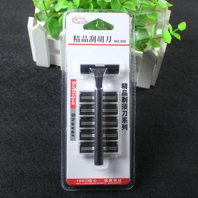 5+1 Disposable manual razor, hair shaver, head changer and blade holder set for hotels and guesthouses for foreign trade purchase Specification image