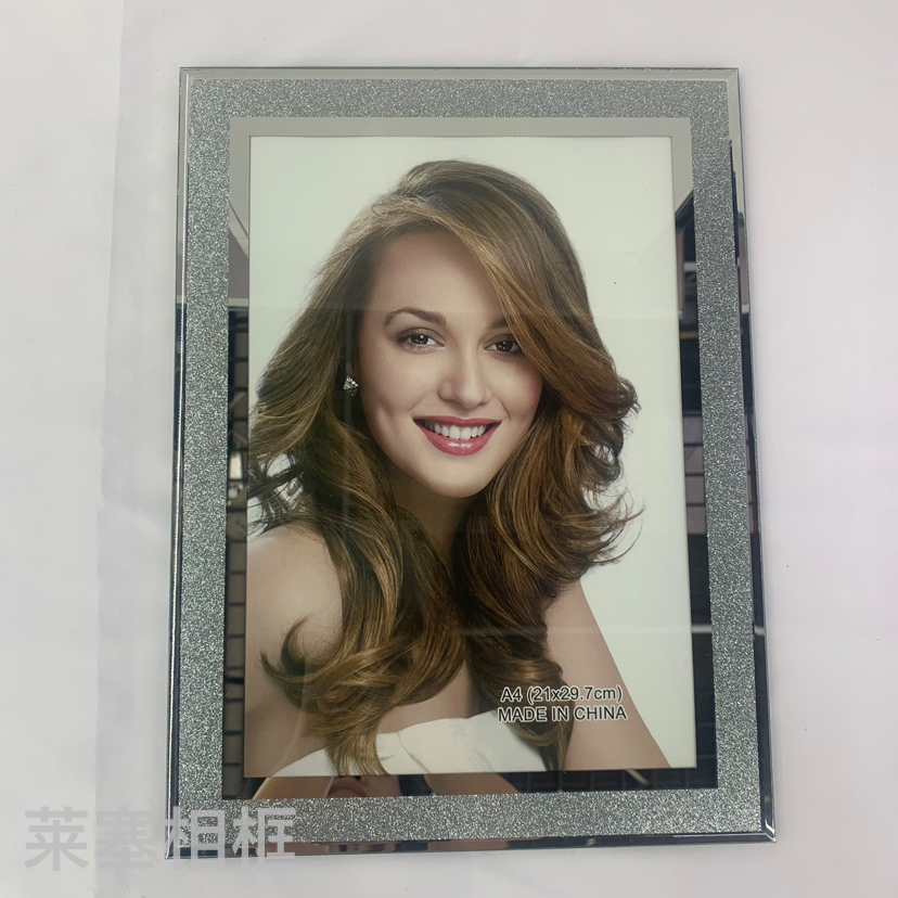 Sparkling silver powder single silver edge decoration, living room, bedroom, handicrafts, photos, ornaments, creative glass photo frames Item Picture