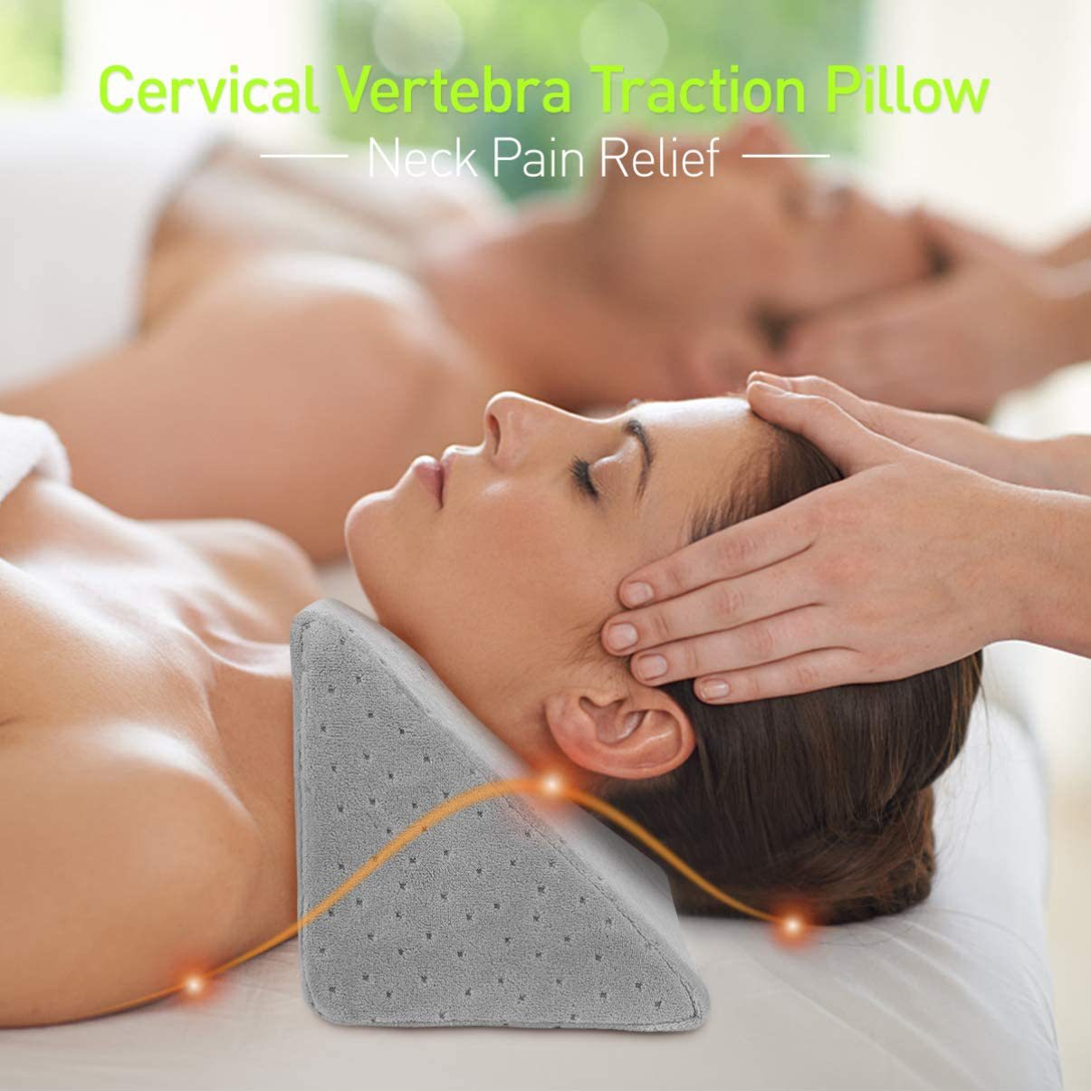 Cervical traction wedge-shaped pillow, neck and shoulder relaxer, spinal correction - head posture sponge traction pillow Application Scenario