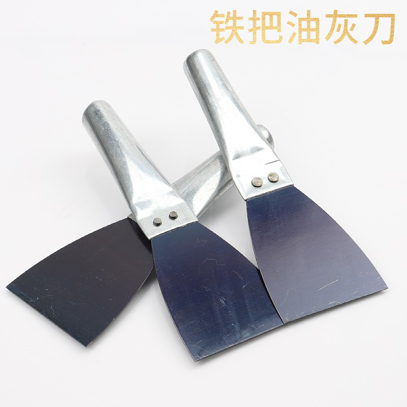 铁柄烤蓝油灰刀 加厚碳钢清洁铲刀 铁管柄腻子刀 厂家批发 油灰刀