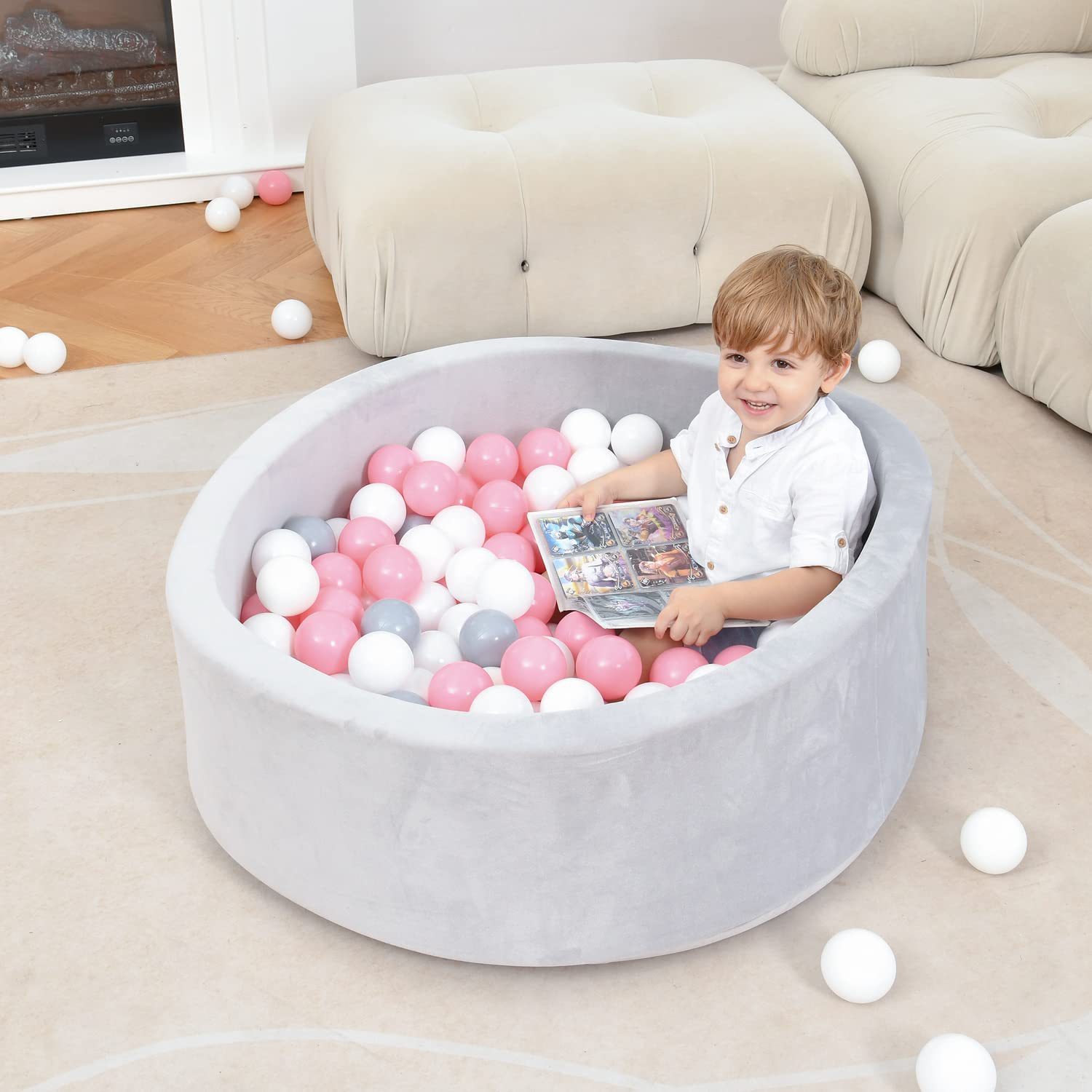Children's indoor play sponge fence ball pool, sponge ocean ball pool, bouncy ball pool details Picture