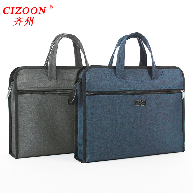 Oxford portable file bag file bag A4 Male canvas student information bag Conference bag briefcase Printed logo