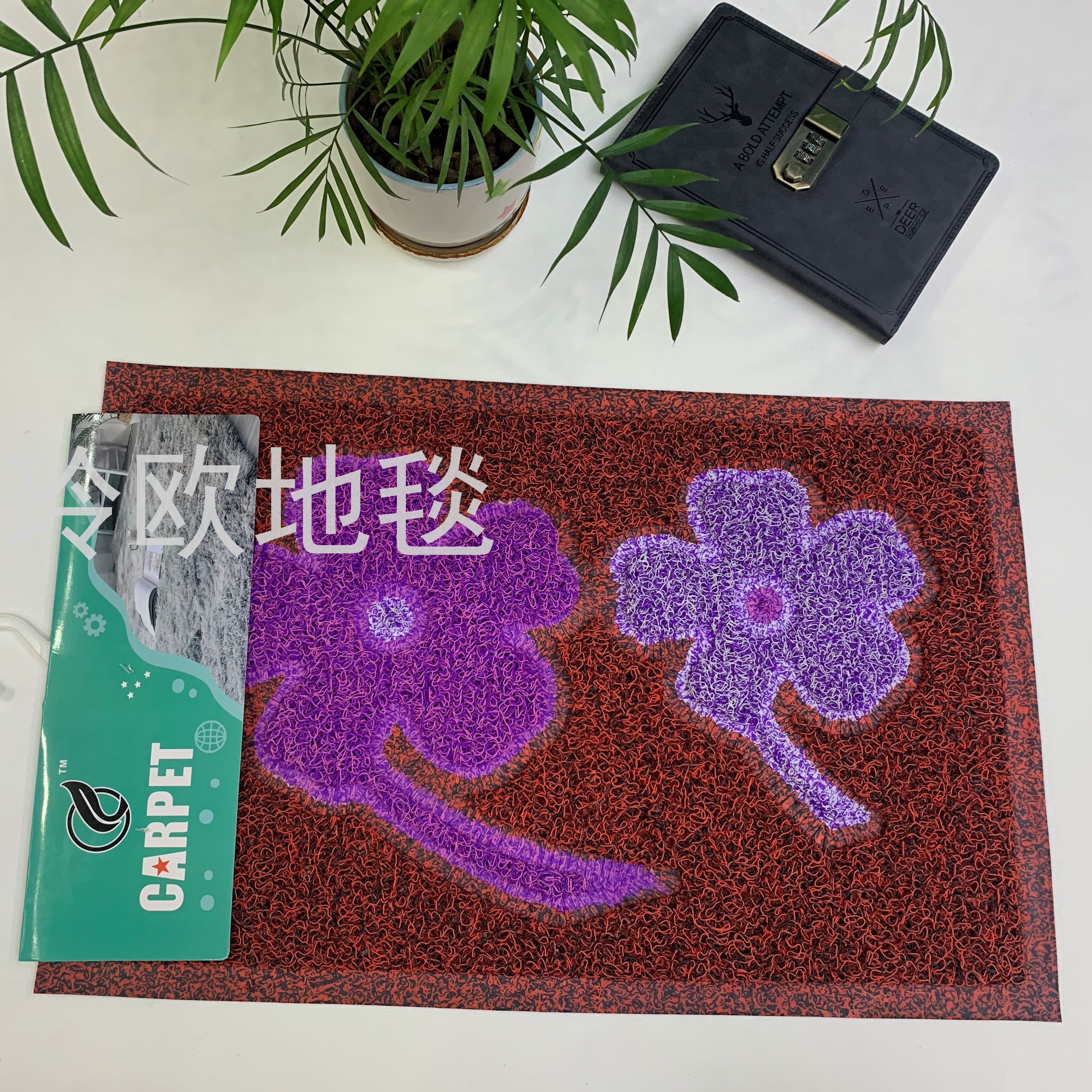 Ling Ou living room bathroom bedroom door mat door mat two-color brushed non-slip carpet floor mat details Picture