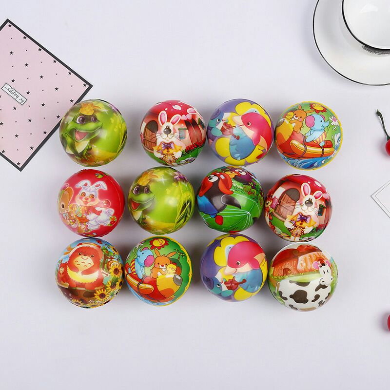 New cartoon 7.2 sponge ball, elastic ball type children's toys, traditional toys, Yiwu small commodities wholesale