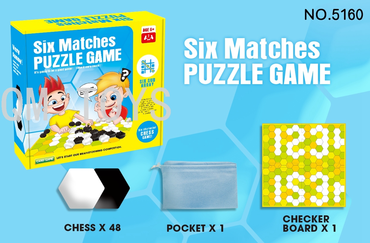 Puzzle toy six chess to find pet fish catch master colorful flag against fishing game