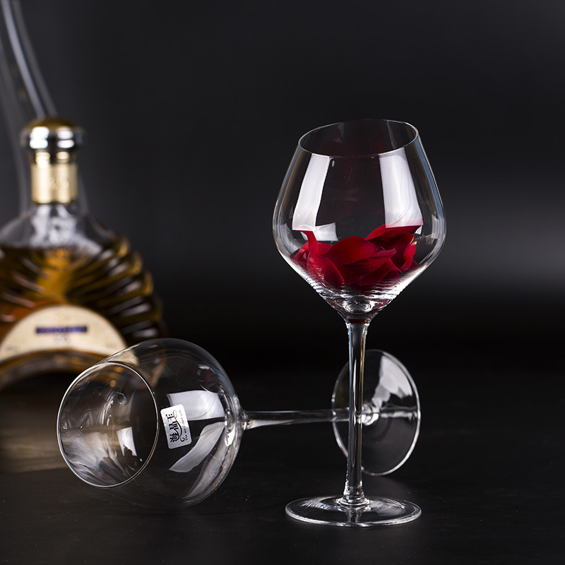 海晶玉 斜口红酒杯葡萄酒杯玻璃酒杯创意勃艮第波尔多杯高脚杯