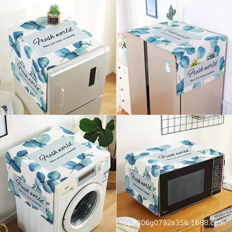 欧式棉麻冰箱盖布防尘罩防水冰箱巾单开门冰箱罩洗衣机套微波炉罩