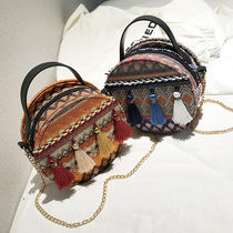 Chic Harajuku ethnic wind round bag chain girl small satchel bag