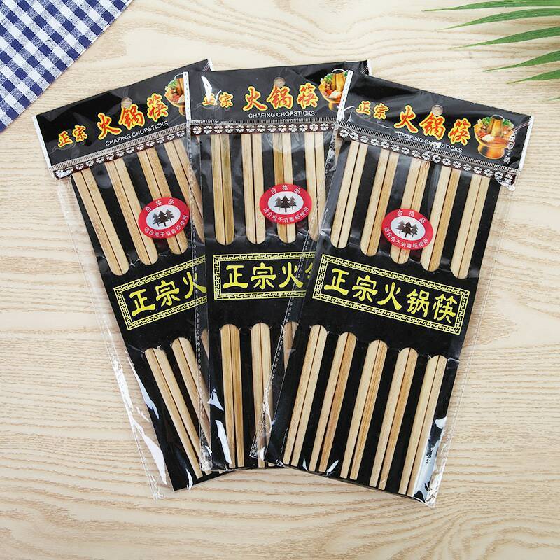 New eco-friendly and disinfected chopsticks, hot pot chopsticks, bamboo chopsticks, natural bamboo and wood unpainted chopsticks, 5 pairs, 10 pairs, hotel chopsticks Specification image