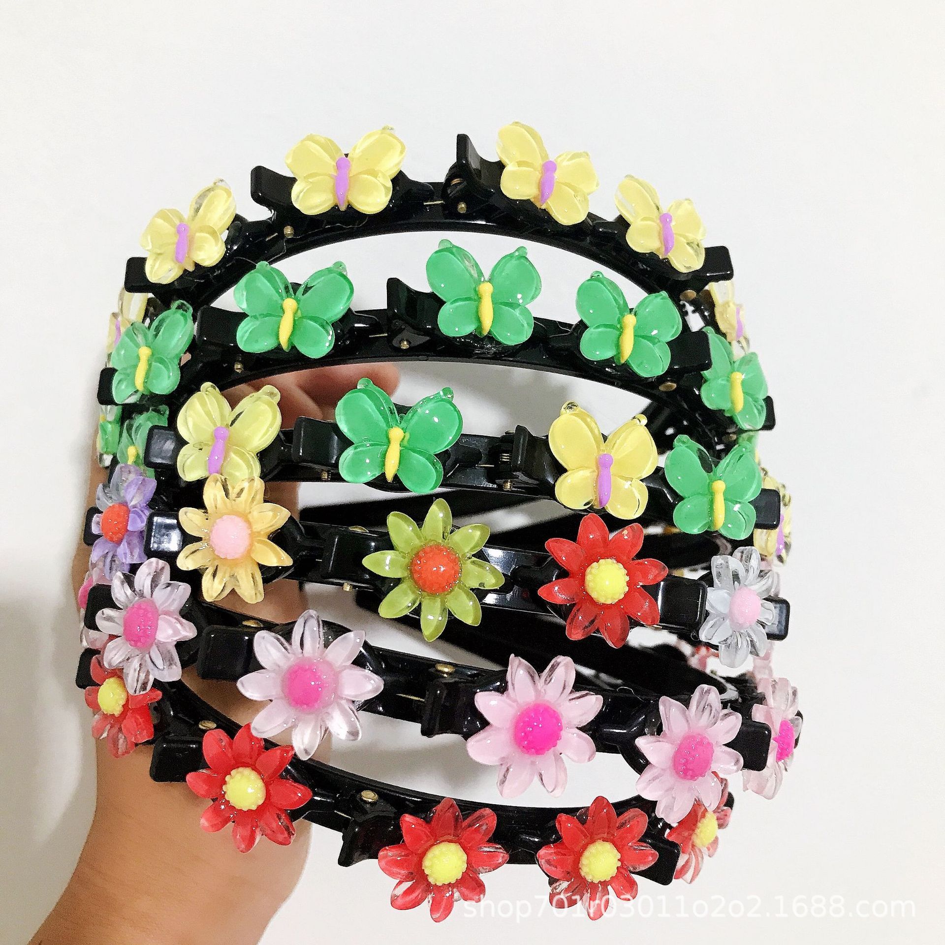 Korean children's anti-slip hairband, girls' headband, braiding wonder, candy transparent baby headwear, internet-famous hair accessory