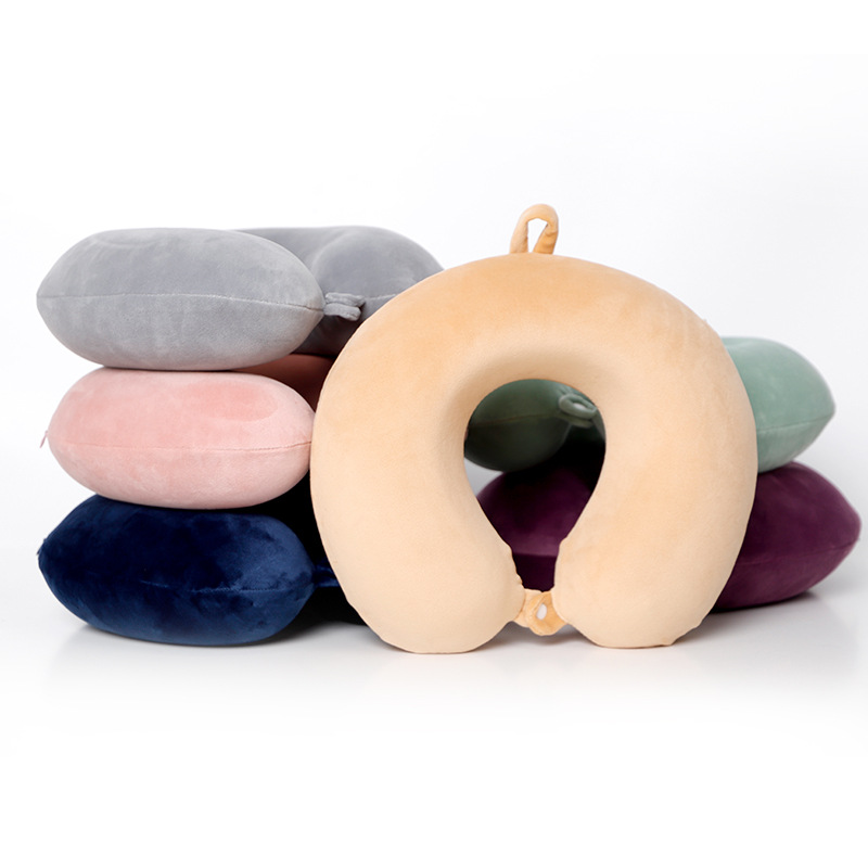 Factory direct sales of plain spandex U-shaped pillows and creative memory foam nap neck pillows wholesale details Picture