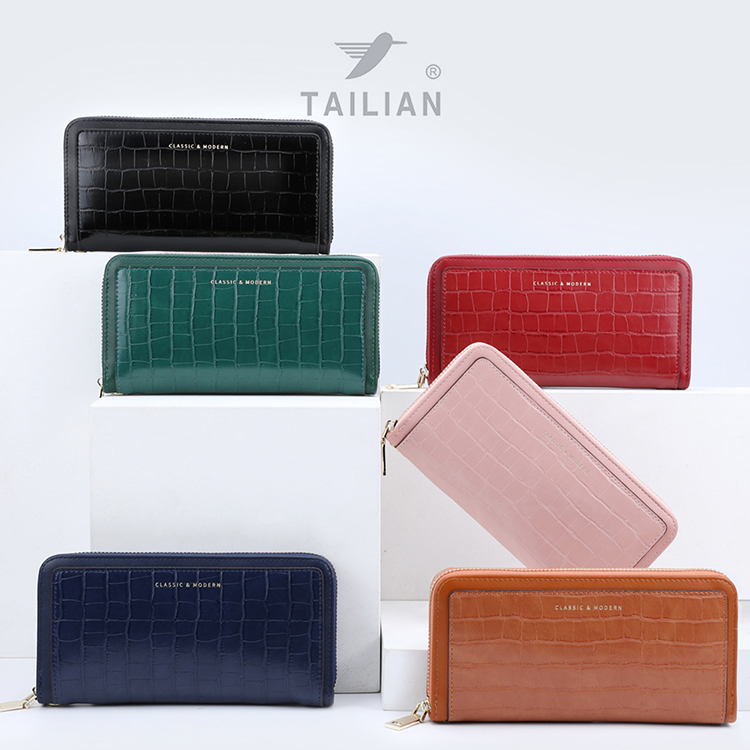 T9612-035 Wallet Women's long zippered card bag Hand grab bag zero wallet