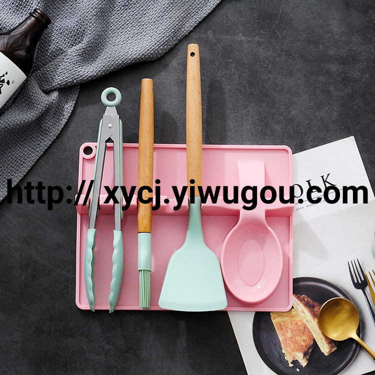 Silicone mold shelves for kitchen storage supplies, cooking tools, cookware, spatulas, spoons, and trays Application Scenario