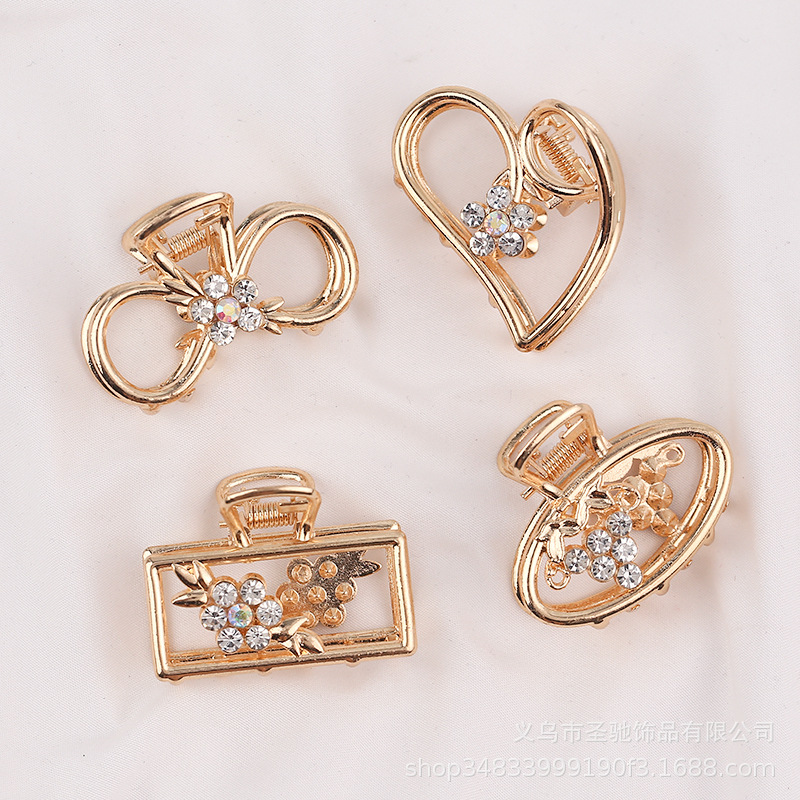 Cross border top hair clip alloy electroplated back head grip clip women's Korean hair accessories fashion simple hair clip hair grip