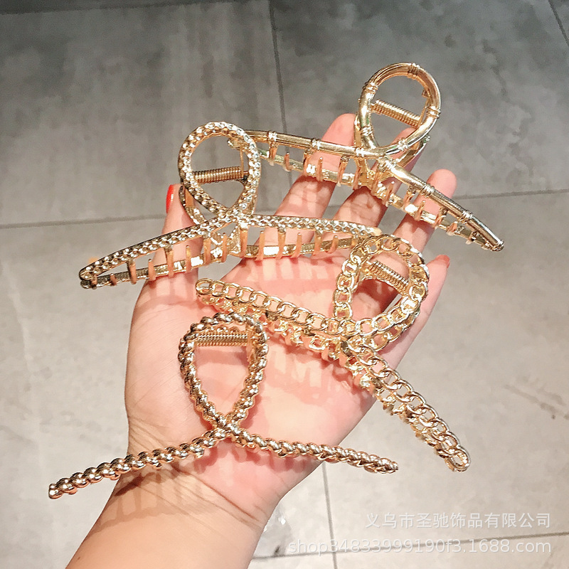Metal hair grab back of head hair clip Hair clip for women hair accessories Korean Instagram celebrity elegant temperament shark clip