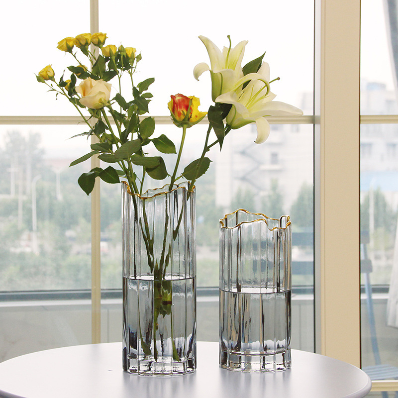 北欧玻璃花瓶透明简约创意客厅插花水养百合玫瑰鲜花餐桌花器摆件详情图2