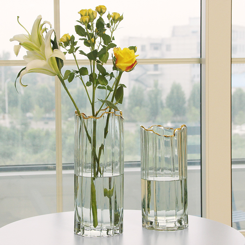 北欧玻璃花瓶透明简约创意客厅插花水养百合玫瑰鲜花餐桌花器摆件详情图1