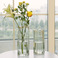 北欧玻璃花瓶透明简约创意客厅插花水养百合玫瑰鲜花餐桌花器摆件图