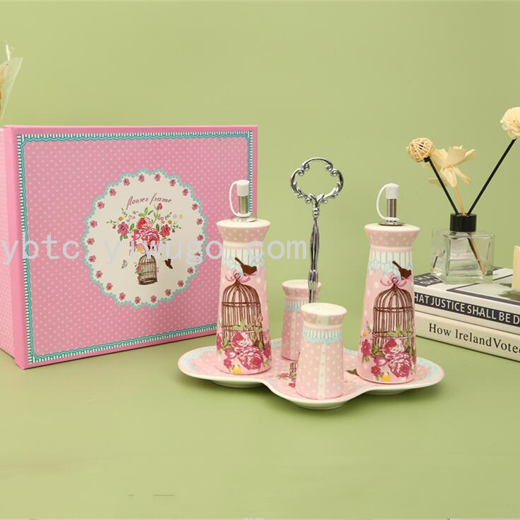 陶瓷油瓶胡椒瓶调料瓶厨房收纳整理置物套装油盐罐佐料组合日用