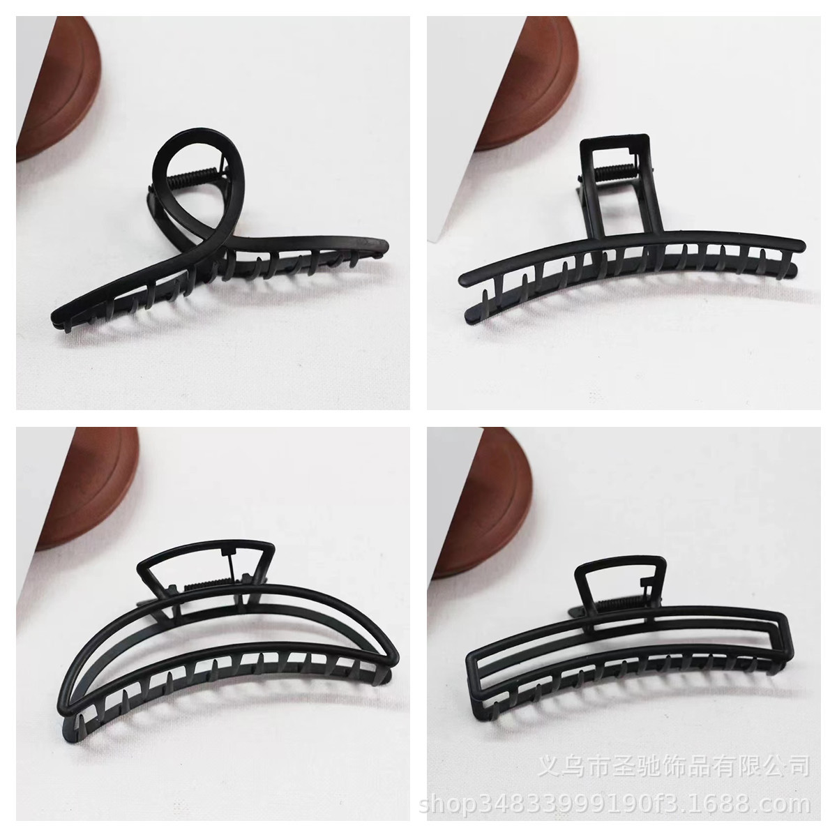 Black metal Shark clip Korean abrasive gun black hair clip Women's back hair grab Simple ponytail fashion clip