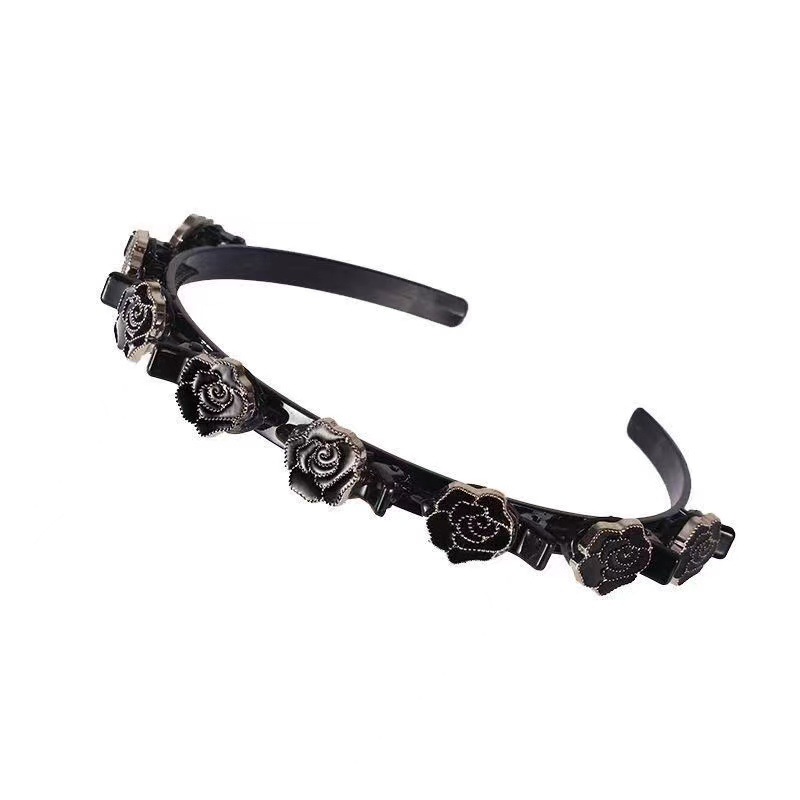 European and American fashionable pearl hair bands, shiny Baroque rhinestone hair accessories, four-leaf clover hair clips, heavy industry popular adult hair accessories Item Picture