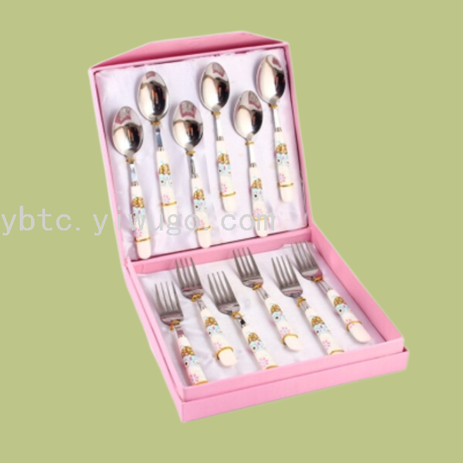 不锈钢陶瓷餐具刀叉勺刀牛排刀套装礼品家居日用品厨房用