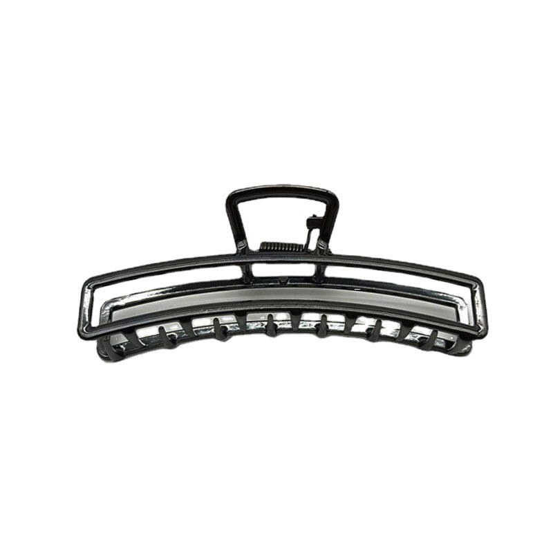 Black metal shark clip, Korean matte gun, black hair clip, women's back head hair grip, simple ponytail fashionable grip Item Picture