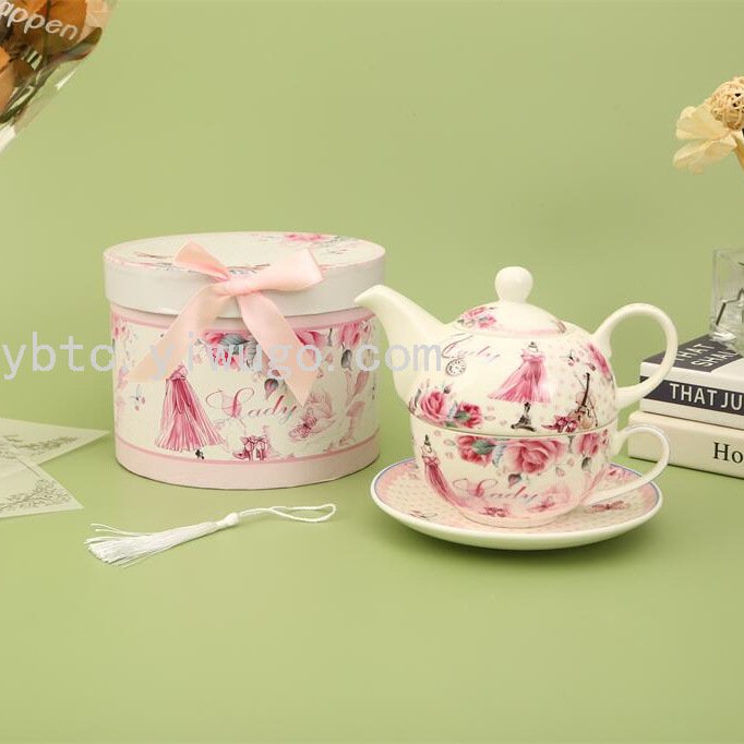 Ceramic Cup Saucer Pot Set Commodity artifact one-person pot Kitchen supplies Commodity Household son mother pot teapot full figure